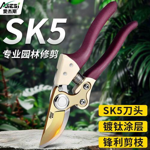 爱杰斯正品园艺剪不锈钢省力强力粗枝剪树枝专用剪子园林修剪神器