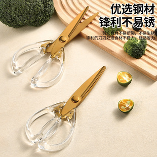 爱杰斯家用剪水晶剪不锈钢防锈剪高颜值锋利辅食小剪多功能烤肉剪