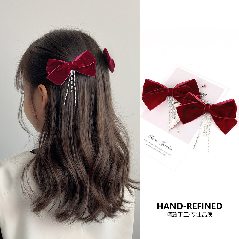 秋冬女童发饰丝绒儿童流苏边夹公主蝴蝶结头饰女孩对夹精致发卡夹,童装/婴儿装/亲子装,发饰,淘宝优惠券,粉丝福利购,淘宝优惠卷