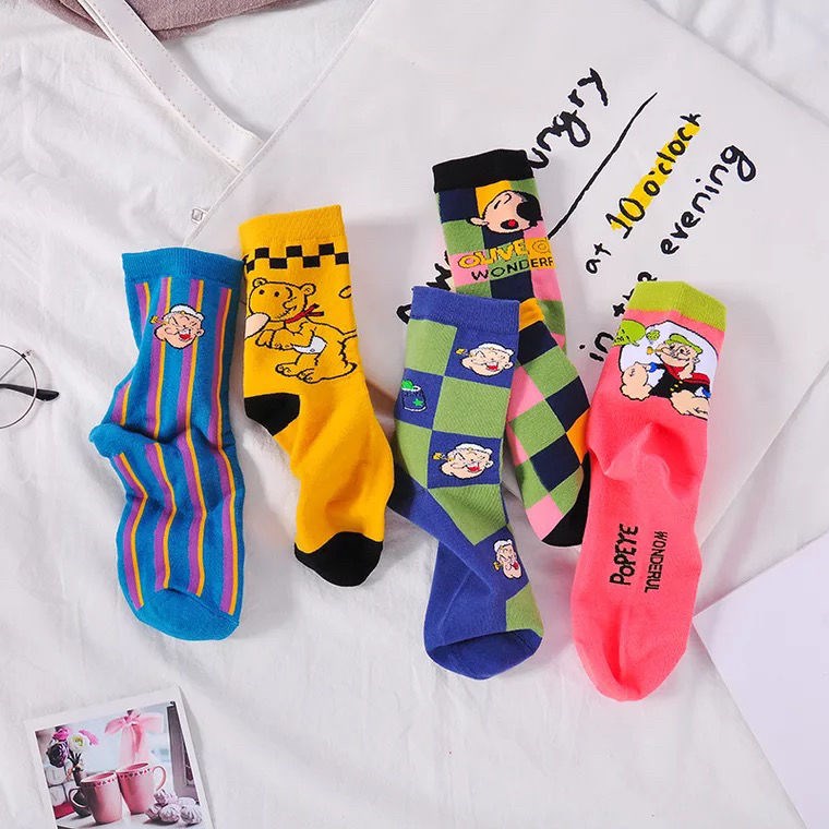 [Five double]Popeye Socks Korean Edition In cylinder Cartoon Versatile Harajuku wind ins lovely solar systemin the Home Daily , Shoes Accessories , Drying agent for shoes and socks category - from Buy2taobao.com to provide professional Taobao agent buy service