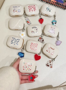 奶油白红米buds6活力版耳机壳红米busd6s蓝牙耳机保护套Redmi小米Buds6s耳机软壳盒可爱挂件6s硅胶充电壳适用