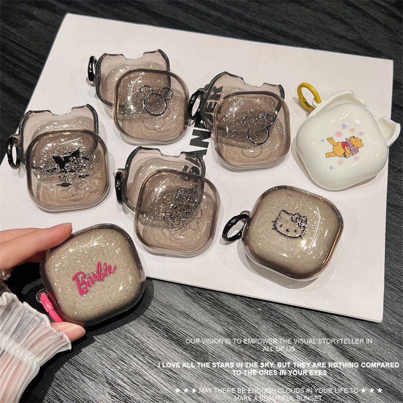 三星budspro耳机壳三星buds live蓝牙耳机保护套budsfe硅胶壳创意光面白色可爱熊2pro充电盒pro全包live适用