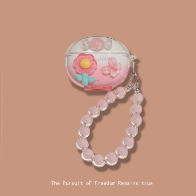 适用荣耀Earbuds X8耳机壳 honor/荣耀earbudsx8无线蓝牙耳机保护套粉色可爱熊x8透明x7软盒挂链x6防摔外壳女