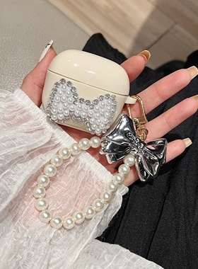 适用联想thinkplus Livepods LP40真无线蓝牙耳机套Lenovo LP40保护套个性闪粉蝴蝶结live pods lp40耳机盒女