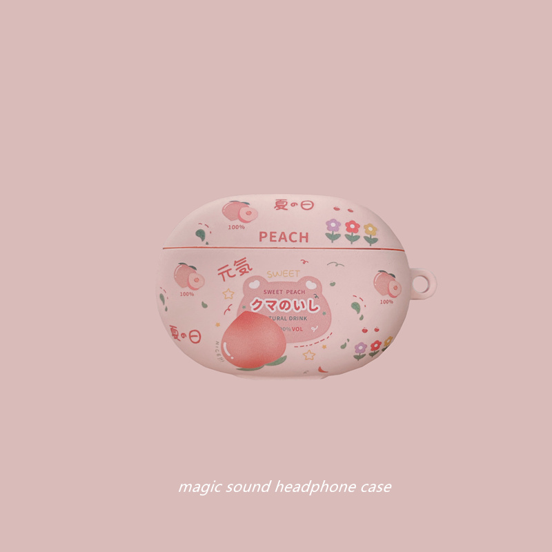 夏日小清新水蜜桃魔音beatsstudiobuds耳机壳Beats Studio Buds降噪蓝牙耳机保护套buds+全包硅胶软壳女适用