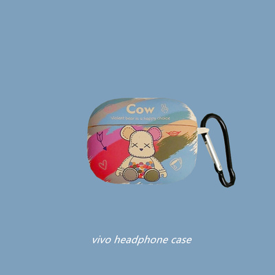 vivo TWS 4耳机壳适用vivotws4蓝牙耳机保护套tws4降噪耳机壳创意卡通熊tws4HiFi版硅胶充电仓男女软盒潮适用