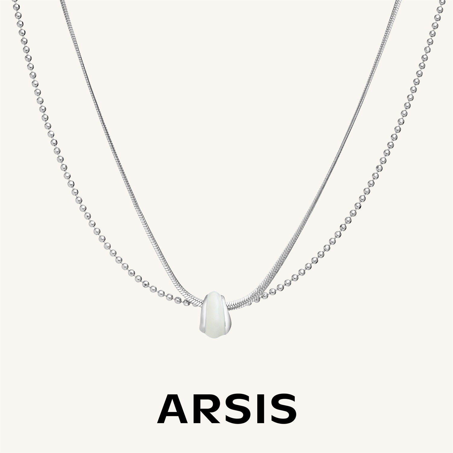 ARSIS流光云朵双层项链轻奢简约小众项链女设计气质珐琅锁骨链