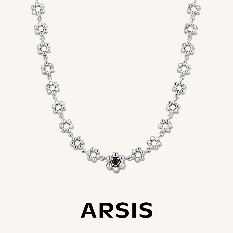【明星同款】ARSIS繁绮立体花花循环项链小众设计感简约锁骨链
