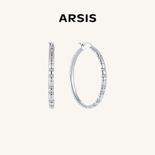 ARSIS轻奢蛇骨镶钻圆环耳环
