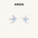明星同款 ARSIS小森林飞鸟耳钉海蓝宝耳饰小众设计高级简约女