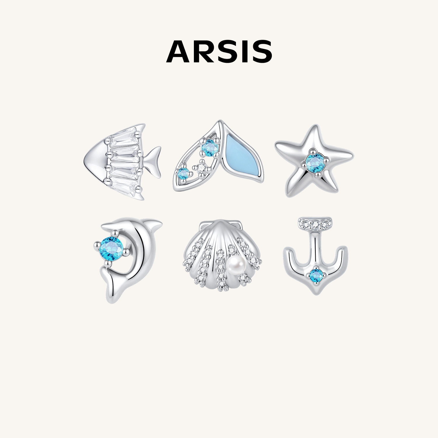 ARSIS曦海多巴胺镶钻耳钉新款