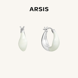 ARSIS流光云朵两戴耳环轻奢小众饰品原创设计耳钉百搭珐琅耳饰