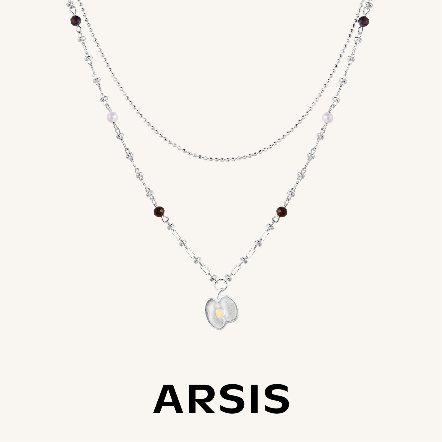 【明星同款】ARSIS小森林平安果项链虎眼石叠链高级毛衣链女礼物