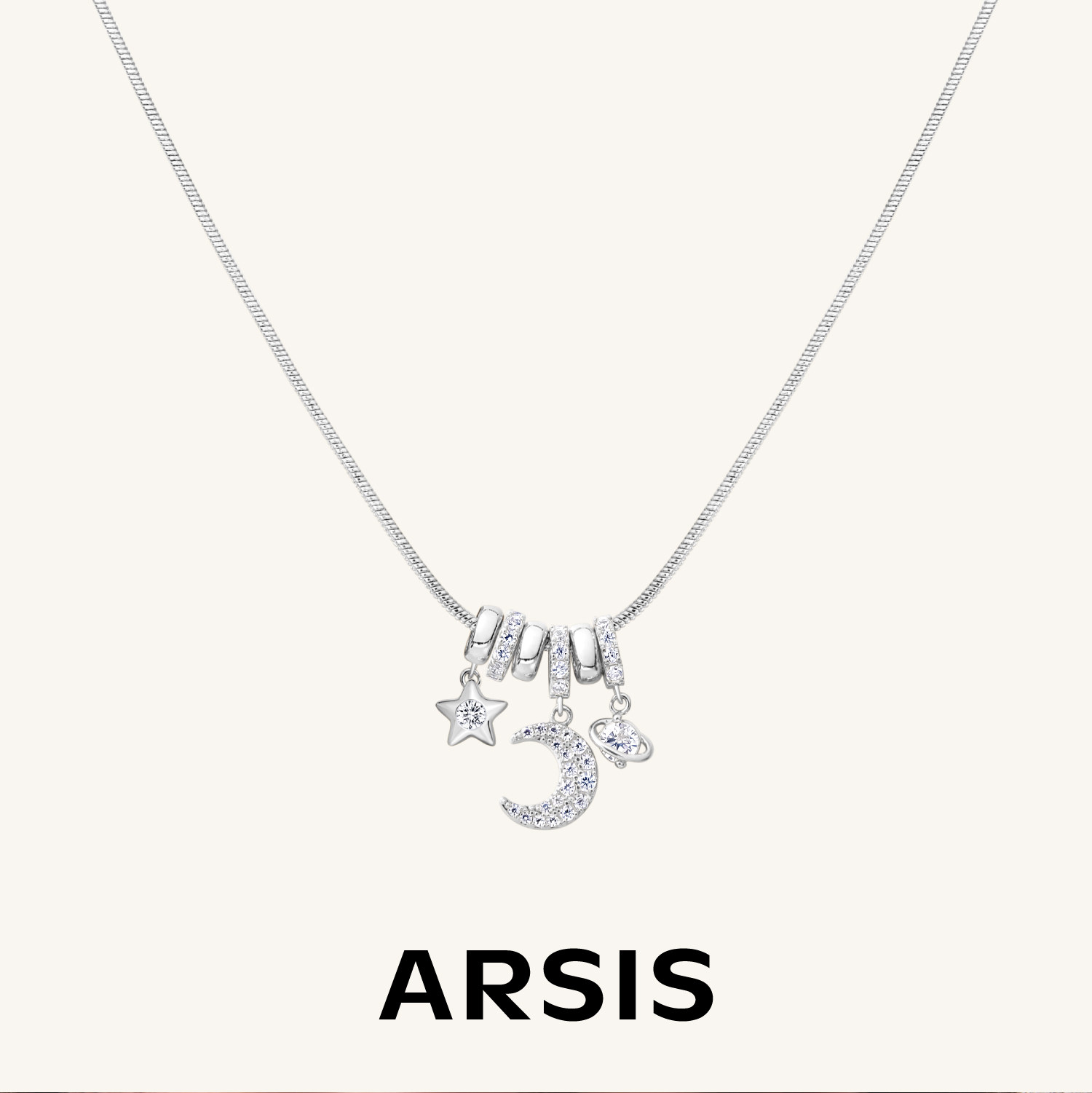 ARSIS印记系列星月微光项链月亮吊坠锁骨链女春夏轻奢设计感配饰