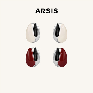 【新款】ARSIS流光云雾两戴耳扣红色珐琅耳饰小高级感耳环耳钉