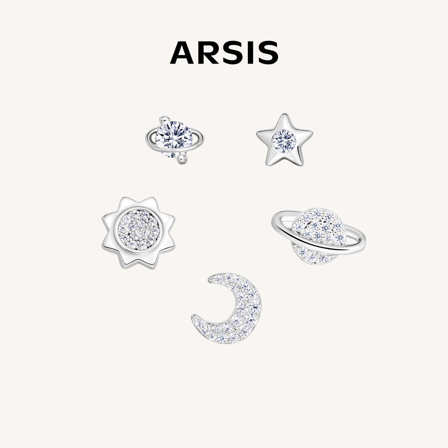 ARSIS印记系列星月微光DIY组合耳饰耳钉套装耳环春夏轻奢星形耳坠