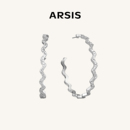 ARSIS波光耳圈气质耳环轻奢高级大圆圈耳饰耳钉女 明星同款