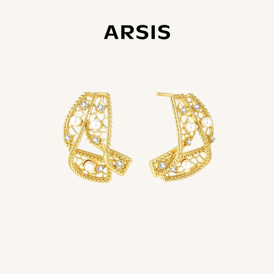ARSIS法式复古双层飘带耳钉