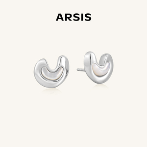 【明星同款】ARSIS纯银流光爱心耳钉轻奢小众设计贝母耳饰925银女
