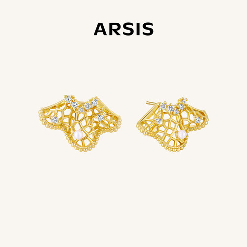 ARSIS纯真年代珍珠镂空耳钉