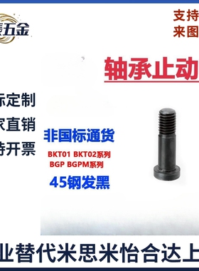 轴承止动销固定销BGP8 10 12外螺纹同径钢发黑粗牙内六角带肩销轴