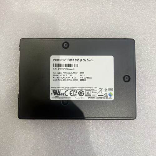 三星pm983 MZ-QLB1T90  1.92T U.2 2.5寸企业级固态硬盘