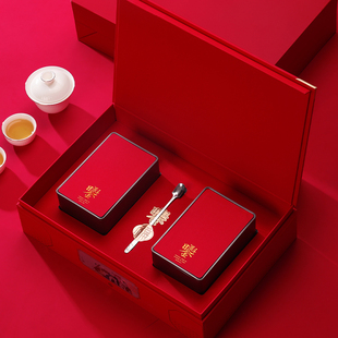 新款茶叶包装盒空礼盒红茶绿茶岩茶半斤铁罐茶叶礼盒装空盒定制