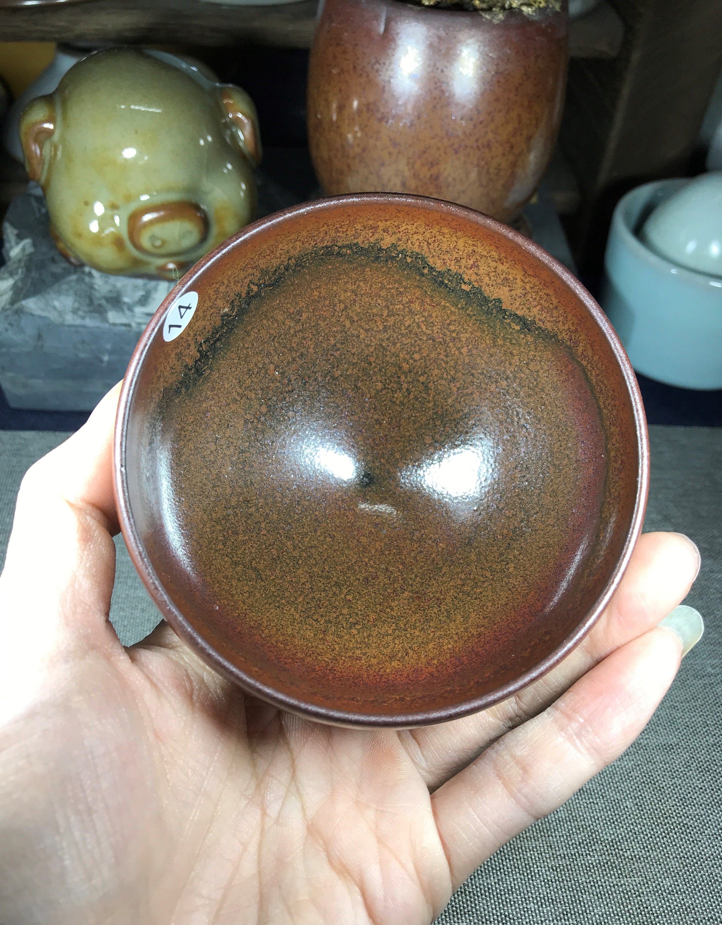 传统茶具禅意复古风铁胎原矿古法龙窑手工黑瓷柴烧建盏钵型杯江山