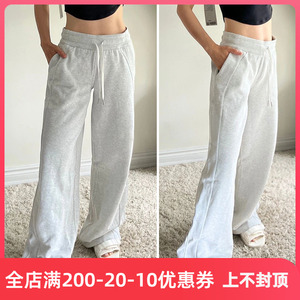 lulurry Sucbe阔腿裤加绒女秋冬直筒宽松健身运动休闲卫裤香蕉裤