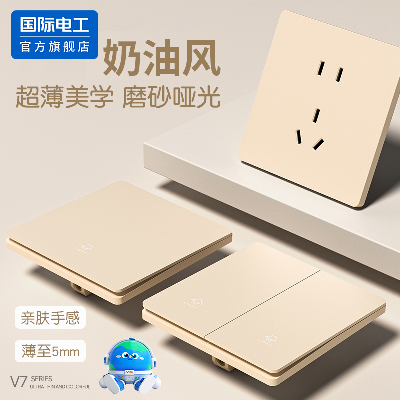 国际电工一开单控开关插座