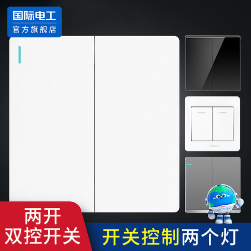 国际电工二开双控开关86型