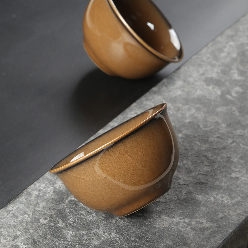 青瓷哥窑枯叶黄茶杯陶瓷功夫茶具主人杯单杯个人品名茶盏茶碗家用,餐饮具,茶杯,淘宝优惠券,粉丝福利购,淘宝优惠卷