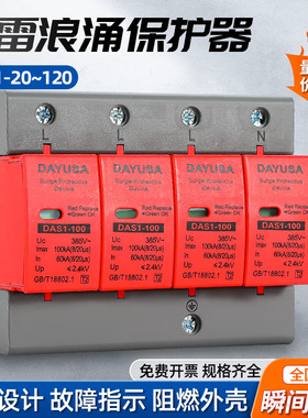 二级SPD防雷浪涌保护器防雷器2P3P4P家用220V三相380V避雷器电涌