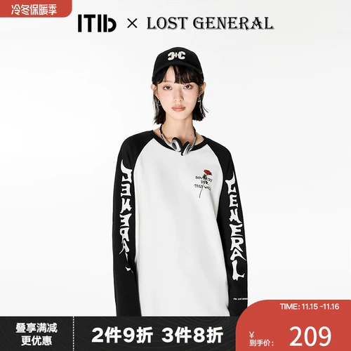 Itib × Lost General Designer Co -Brende Rose Printed T -Form Fymb