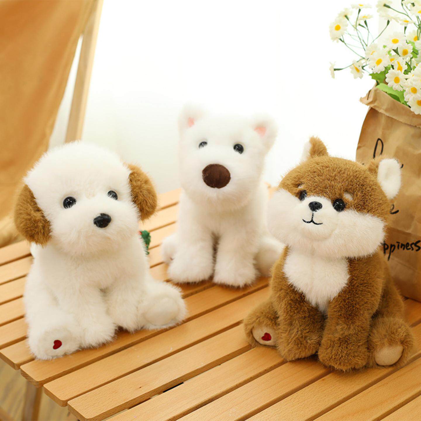 新款可爱拉布拉多毛绒玩具坐卧狗狗系列西高地玩偶安抚布娃娃女孩