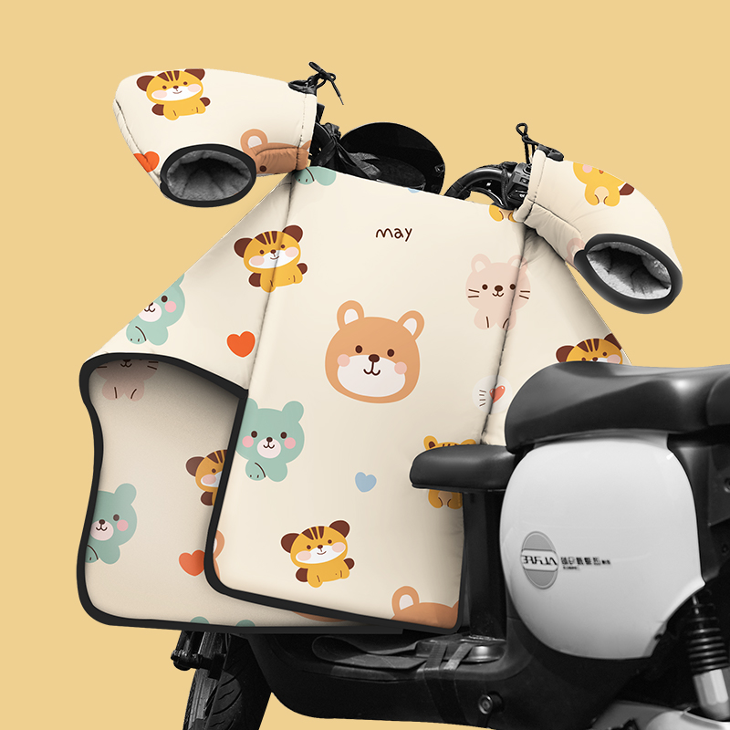 保暖电动车挡风被分体款加绒加厚