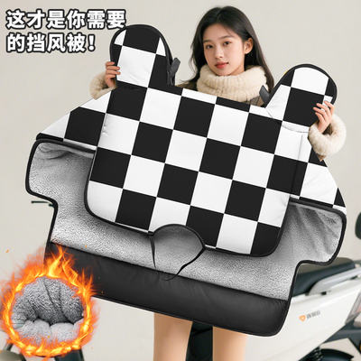 新款电动车挡风被冬季加绒加厚小型电瓶车风挡冬款防水保暖防风罩