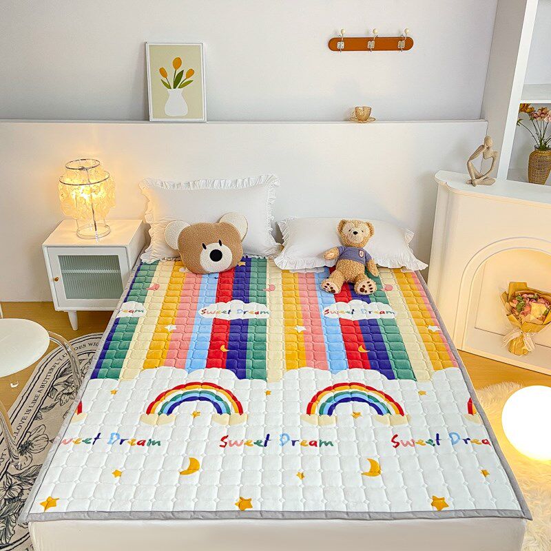 极速牛奶绒床盖冬l季保暖床垫褥子毛毯家用软垫床罩防滑床单保护