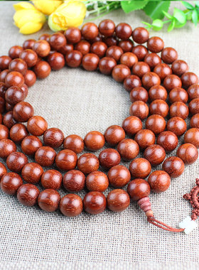 极速红花梨木108颗佛珠念珠挂链吊坠巴西紫檀木T实木礼品寺庙师傅