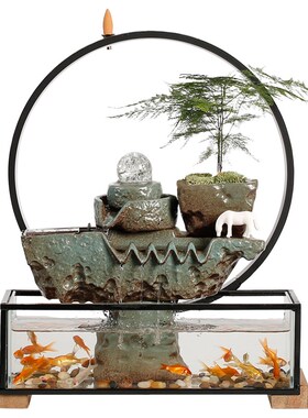 极速鱼缸流水摆件流水生财v景观循环水养鱼招财喷泉桌面流水时来