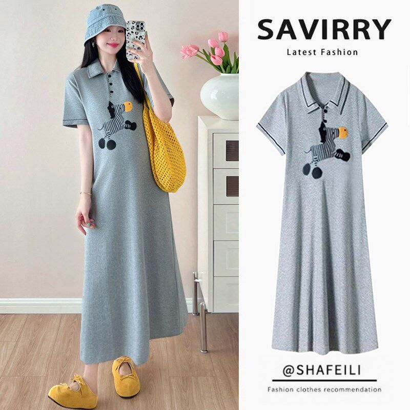 新品孕妇装夏装2025新款连衣裙夏季G短袖T恤裙子女显瘦休闲法式中