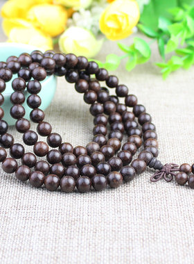 极速皮灰木手串原木108颗佛珠手链项H链皮黑木似越南土沉香木老料