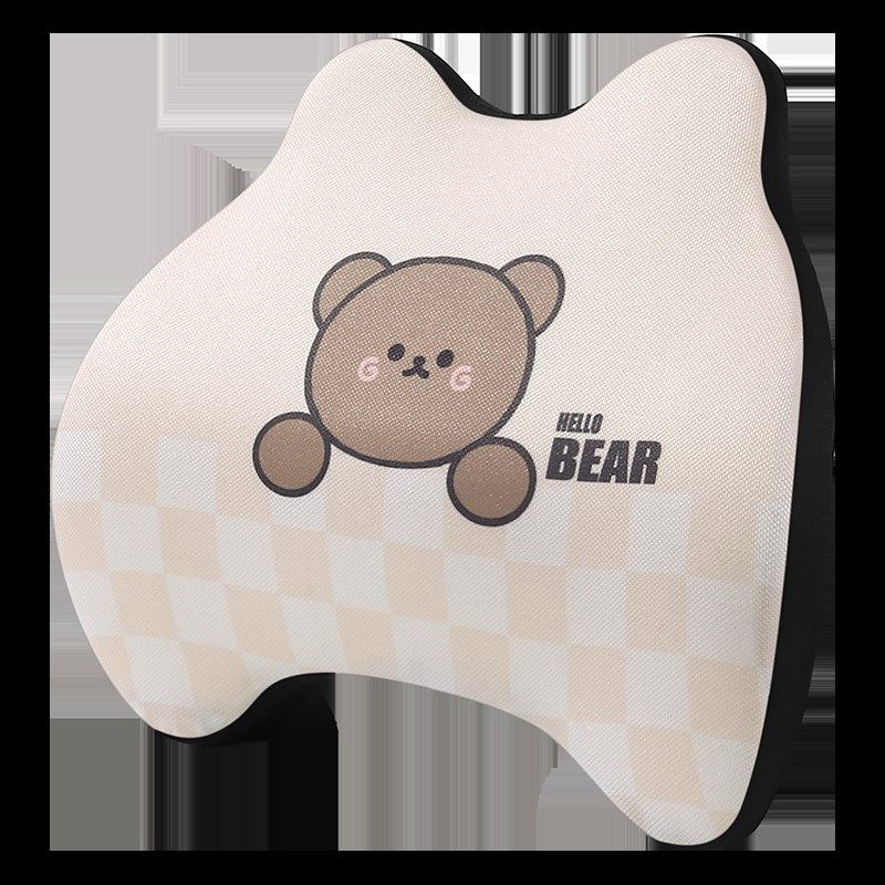 新品汽车腰靠护腰车载靠垫车用一体靠枕头枕记忆棉V卡通套装驾驶