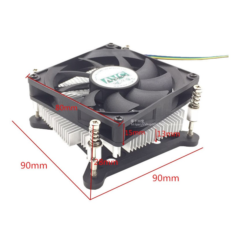 1U 1156 1155 1150 1151 CEPU一体机HTPC 小机箱超薄铜芯散热器