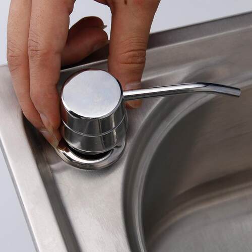 新品水槽洗洁精按压瓶皂液器3y04不锈钢瓶厨房洗涤剂按压器洗菜盆