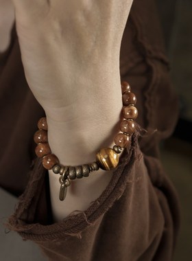 极速非鱼之家国风新n潮老型珠库克文玩手串女 复古民族风单圈手链