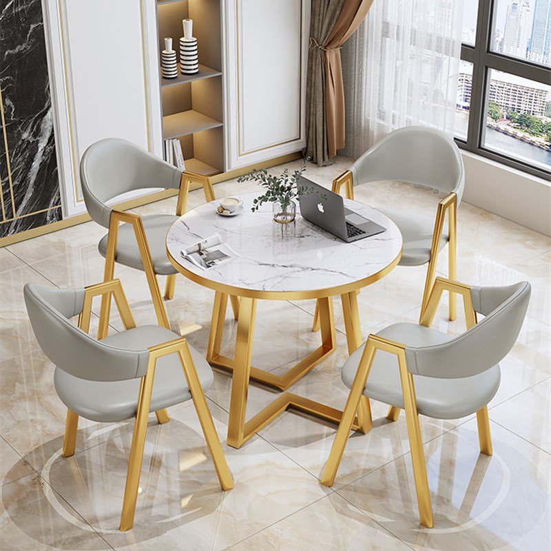 极速北欧简约洽谈桌椅组合咖啡奶茶店休闲小圆桌办公X室会客接待