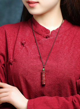 极速朱砂龙年本命年十二生肖楞严咒吊坠原石挂T件男项链女礼物