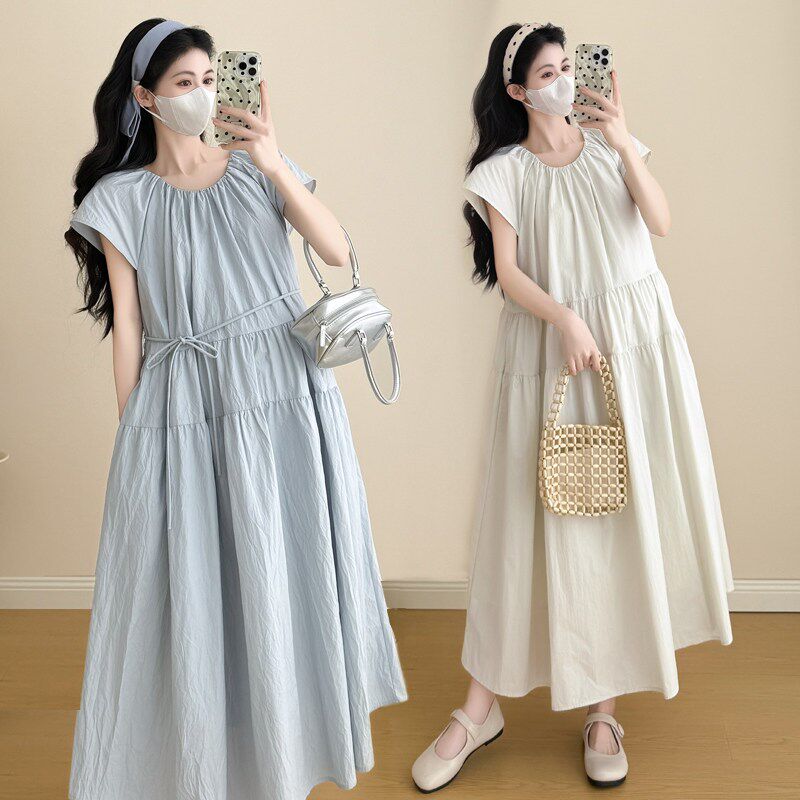 新品孕妇装夏装2025新款连衣裙夏季短袖T恤娃娃U裙子衬衫显瘦休闲