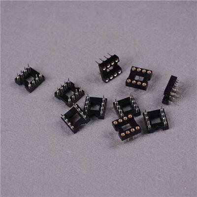 极速10pcslot Dip8 Round Ic Socket 8 Pin 8pin 8p VRound Hole
